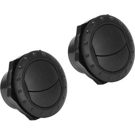Jeffergarden Sortie de climatisation universelle noire ronde ABS, 2 pièces, évent A/C pour camping-car, bateau, Bus, voiture-DOU