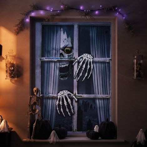 Halloween Skeleton Window Cover Decoration (1/2)