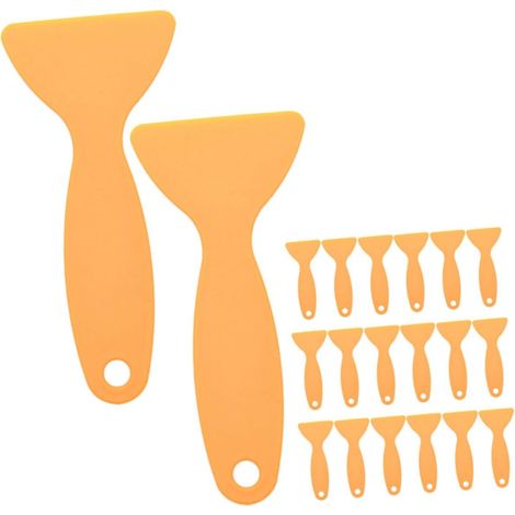 Lntyq 20 Pièces Raclette Auto Film Scraper Plastique pour Retrait de Colle et Application Autocollants Outil de Changement de Couleur de Film Automobile, Orange, 12.56cm (1/5)