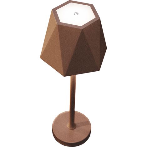 Lampada tavolo LED 12x38 cm ricaricabile USB touch senza fili FIJI Corten (1/4)
