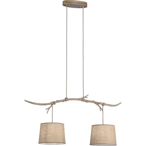 Suspension, Suspension 2 lampes Sabina Marron en Fabric, MANTRA (1/5)