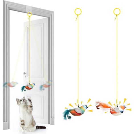 Jouet pour chat oiseau suspendu interactif avec son activé par le mouvement (1/4)