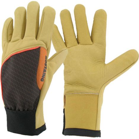 Gants de jardinage cuir épais pour pose de barbelés – Résistants à l'eau et à l'huile – Protection contre les perforations – Taille M – Rostaing (1/2)