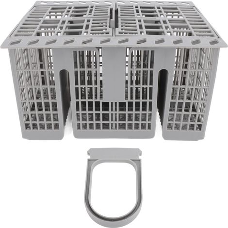Panier à couverts universel pour lave-vaisselle en ABS, 8 compartiments, 2 couvercles, références C00257140 et C00386607. (1/5)