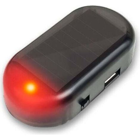 Alarme de Voiture Lumière LED Avertissement de sécurité Solaire Système factice Anti-vol Flash Lampe Clignotante Rouge (1/5)