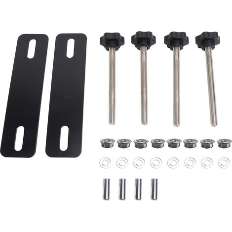 Ortviai Kit de fixation pour planches de traction – Acier revêtu poudre, compatible trou 12–17 cm, 2 plaques + accessoires (1/5)