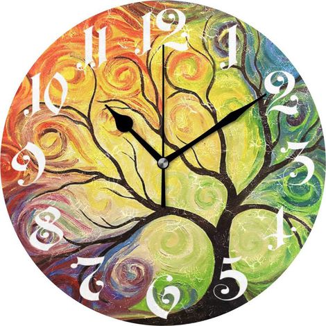 Horloge Murale Bois Design Arbre Silencieuse (1/5)