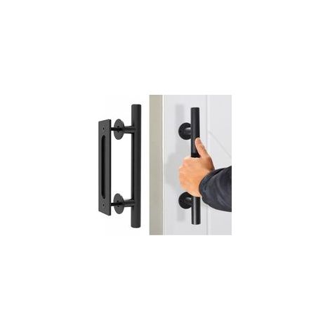 Poignée de Porte Coulissante, Poignée Porte Grange, Poignée de Traction de Porte, Tirez la Poignée pour Le Garage, avec Accessoires de Montage, pour Portes de Grange et Diverses Portes (Rond) (1/5)