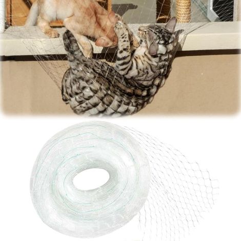 Robustes Katzen-Balkonnetz, Katzennetz für Balkone, Katzennetz für Balkone ohne Bohren, Kindersicherheitsnetz, strapazierfähiges und transparentes Absturzsicherungsnetz, Vogelschutznetz, 5 m x 5 m (1/5)