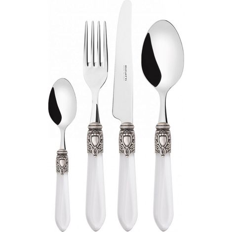 Set posate 24 pezzi in astuccio di legno Oxford ghiera argento antico Trasparente Trasparente Bugatti