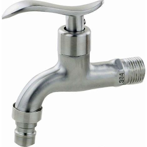 Robinet de jardin mural monocommande en acier inoxydable pour machine à laver, 10 cm (1/4)