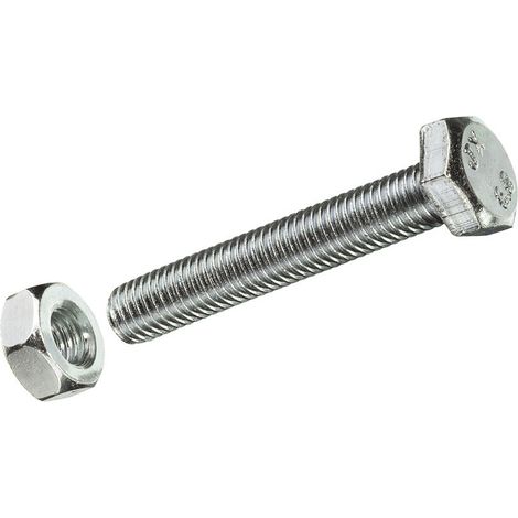 5 Boîte S 8 Pièces. Vis Metrique Cab Hexagonale + Ecrou Zinc M 6x16mm Fadix