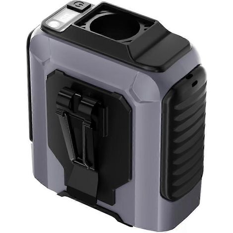 Ventilateur de taille portable avec éclairage LED, ventilateur de cou suspendu, batterie 3600 mAh avec fonction batterie externe pour les activités de plein air (gris) (1/5)