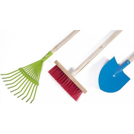 Kit de jardinage pour enfants avec râteau, pelle et brosse (1/2)