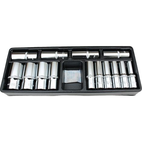 Coffret de Douilles 1/2 Pouce, 14 Pièces, 10-32mm, Chrome Vanadium