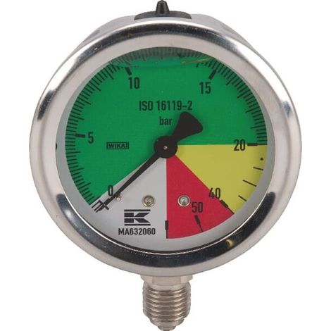 Manometer 63 1/4"unt.AHL-fest WIKA MA632060