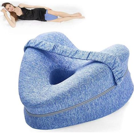 Oreiller orthopédique ultra doux pour genoux, position latérale, en mousse à mémoire de forme blanche (2026).-AquaForge (1/5)