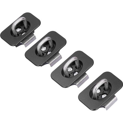 Bull Ring – ancres d'arrimage de lit de camion en acier inoxydable, anneaux D rétractables robustes pour camions 2015 2021 (Noire) (1/5)