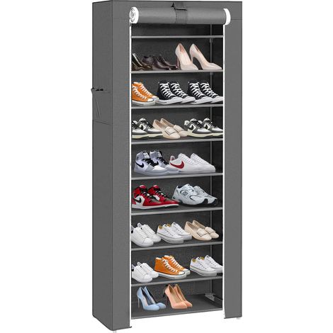 10 Schicht staubdichtes Schuhregal Schuhschrank Regale für ca. 27 paar Schuhe 6030160cm dunkelgrau (1/5)