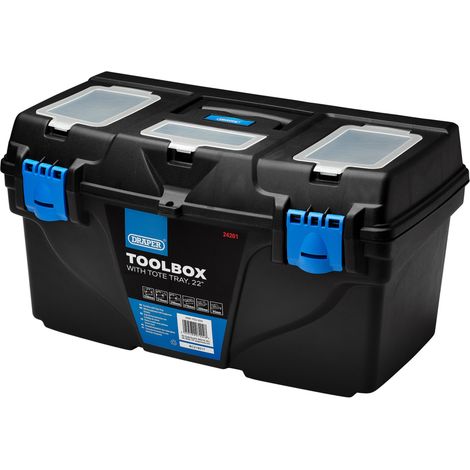 Draper 24201 Plastic Toolbox with Tote Tray, 22