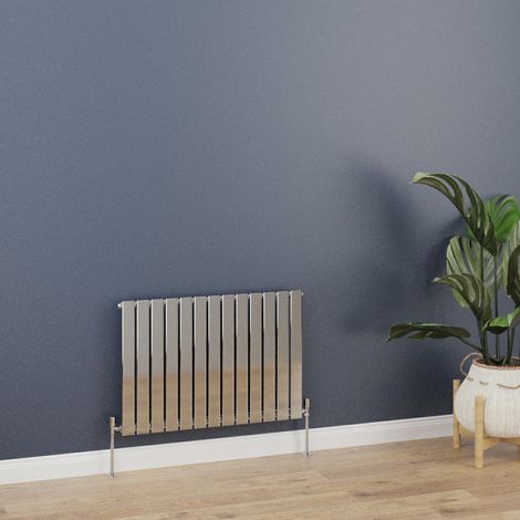 WarmeHaus Horizontal 600x884mm Flat Panel Radiator Chrome Single (1/5)