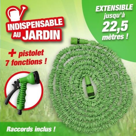 Tuyau de jardin extensible 7,5 à 22 m - Avec embout de connection et Pistolet pulvérisateur 7 fonctions-Ywey (1/2)