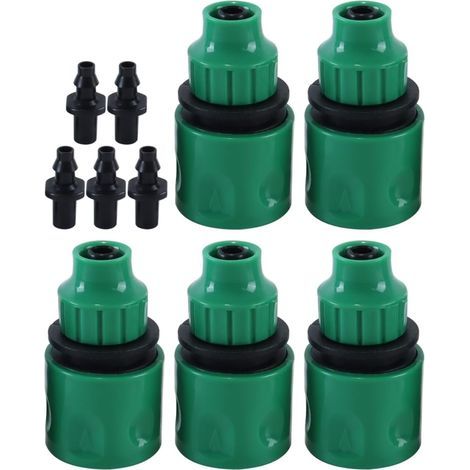Set mit 5 Kunststoff-Schlauchanschlüssen 4/7 und 8/11 für Gartensprenger (1/5)