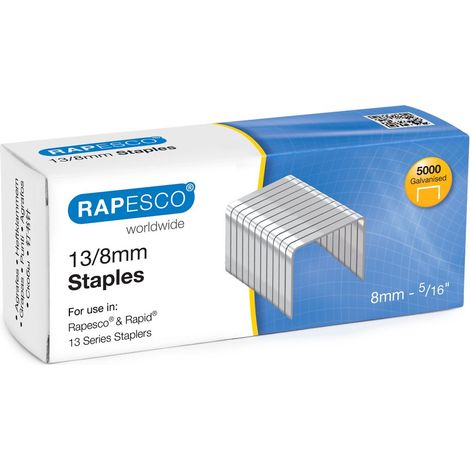 Rapesco S13080Z3 Punti Galvanizzati Tipo 13/8 mm, Confezione da 5000