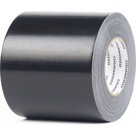 Packung mit 1 Rolle hochbelastbarem schwarzem Gewebeband, 80 mm x 50 m, breites schwarzes Gaffer-Tape, wasserdichtes Reparaturklebeband nach amerikanischer Art, hochbelastbares Gewebeband, schwarz, zu (1/5)