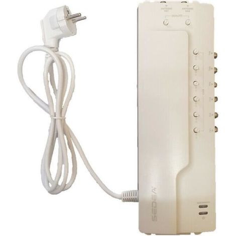 AMPLIFICATEUR DISTRIBUTEUR 2 ENTRÉES TNT ET DAB (FM) 6 SORTIES TV GAIN 22 DB (1/4)
