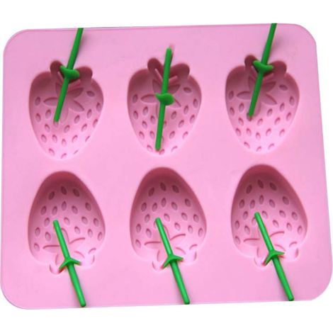 Moule En Silicone Forme De Fraise - Pour Glace Gelée Chocolat Savon Et Pâtisserie - 1 Pièce