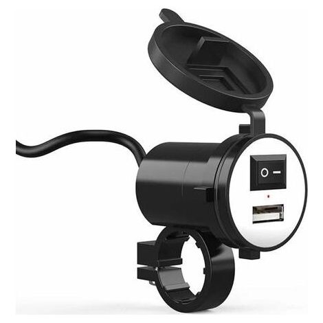 LaBlanc - Chargeur Usb Moto éTanche 12v,Support De Guidon Moto Universel Chargeur Moto Usb éTanche Charge Moto Rapide 5v/2.1a Pour Le Chargement De Gps, Chargeur De TéLéPhone Portable (1/5)