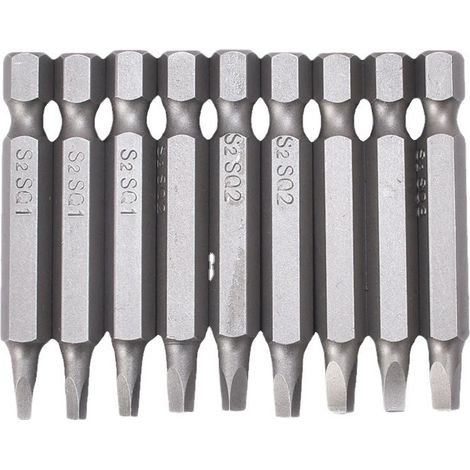 Lot de 6 embouts de tournevis magnétiques à tête carrée de 9,50 mm de long pour outils électriques SQ1 SQ2 SQ3 (50 mm) (1/5)