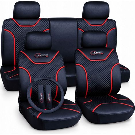 Set classico di coprisedili per auto blu navy (1/4)