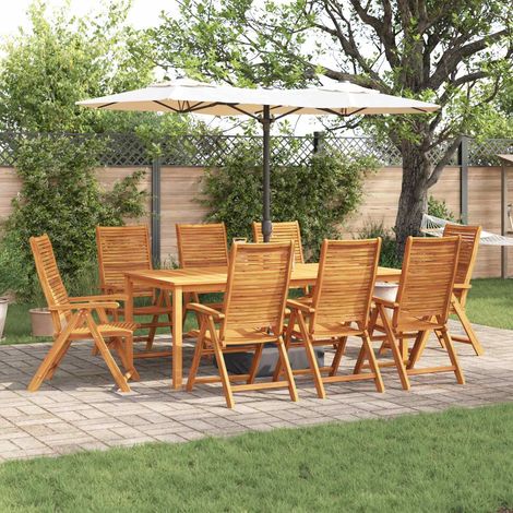 vidaXL Set da Pranzo per Giardino 9 pcs Marrone (1/5)