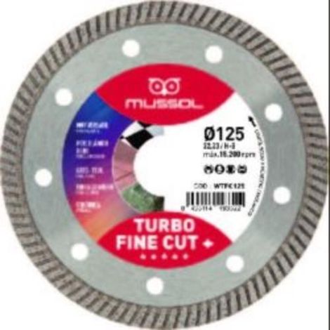 Disco de Diamante Turbo Fine Cut+ 125mm Eje 22,2mm MUSSOL