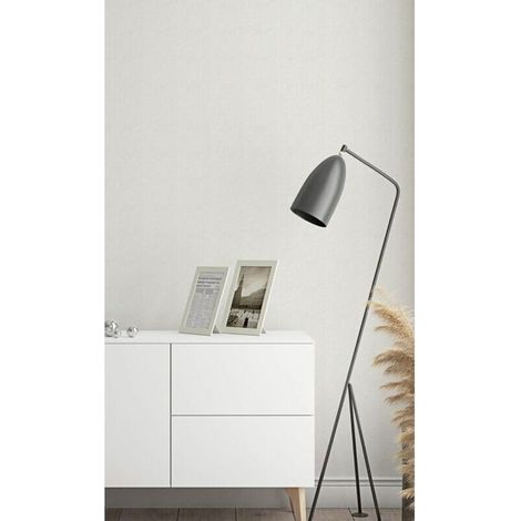 Papier peint vinyle expansé blanc aspect plâtre – Pour salon et chambre – 10,05 x 0,53m – Facile à poser et à retirer sans traces (1/5)