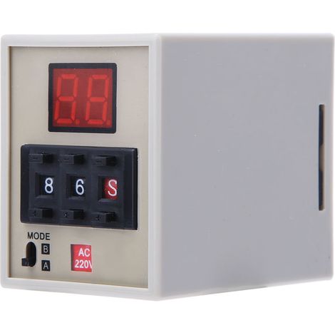 Relais temporisé AH3-DM avec affichage numérique, temporisateur de 0,01 s à 990 h, double mode AB, 220 V CA.