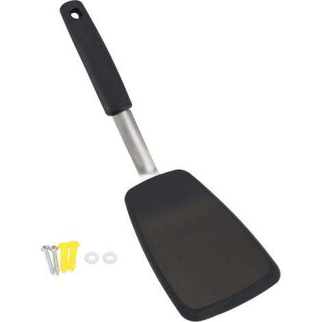 Spatule souple en silicone, ustensile de cuisine résistant à la chaleur et antiadhésif, idéal pour retourner les œufs, les hamburgers, les crêpes, etc. (1/5)