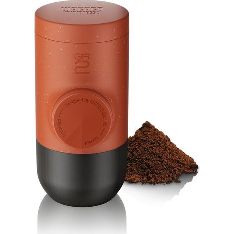 Machine à Espresso Portative, pour Café Moulu, cafetière de voyage de petite taille, pas de batterie ou besoin électrique, actionnée manuellement grace à un piston (Copper Clay) (1/5)
