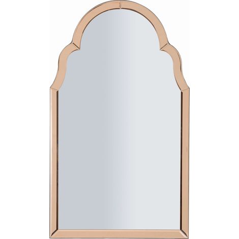 Specchio Mostarr, Cornice Sagomata, Forma Rettangolare, Tipologia a Parete, 47x80h cm Rosa