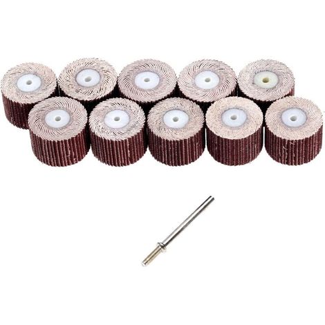 10Pc 240 Grit Dia 20mm Sanding Sandpaper Flap Polishing Grinding Wheel avec 3mm Mandrel Set pour Power Rotary Tools (1/5)