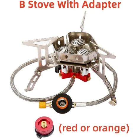 Réchaud de camping portable et pliable en acier inoxydable, coupe-vent et résistant aux intempéries. (1/5)