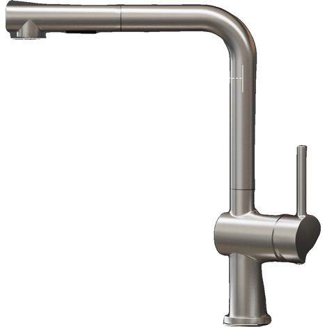 Rubinetto da cucina, design girevole a 360 gradi, doppia modalità di getto, finitura spazzolata, G3/8 (1/2)