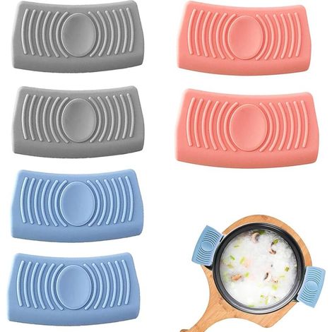 6-teiliges Silikon-Topflappen-Set für Topfgriffe, Topflappen mit Verbrennungsschutz (1/4)
