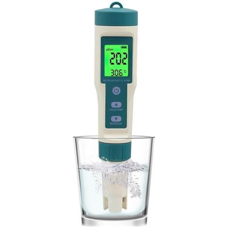 PH mètre électronique 8 en 1 – Testeur pH, TDS, salinité, EC, ORP, température – Pour piscine, aquarium, hydroponie (1/5)