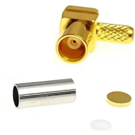 Conector hembra MMCX en 谩ngulo para cable RG174 (1/3)