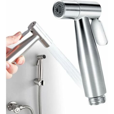 Douchette toilette en acier inoxydable 304 – Pression d'eau réglable – Installation sans outil – Pour nettoyage efficace et lavage d'animaux (1/5)