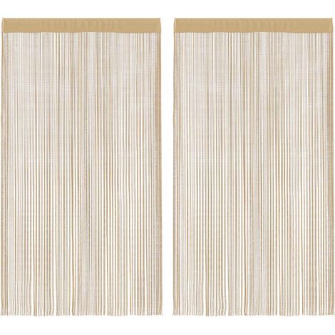 Rideaux à fils, 2 pièces, 140 x 250 cm, beige