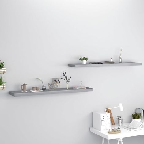 Estantes flotantes de pared 2 uds MDF gris 120x23,5x3,8 cm vidaXL